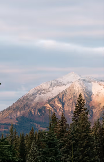 A view of snowy mountains